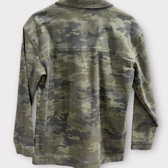 Love Fire Utility Jacket Green Camo Buttons Oversized Military - Picture 2 of 10